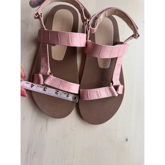 STUART WEITZMAN pink Vail Sport Croc-Embossed Leather Sandal size 8 - Picture 5 of 8